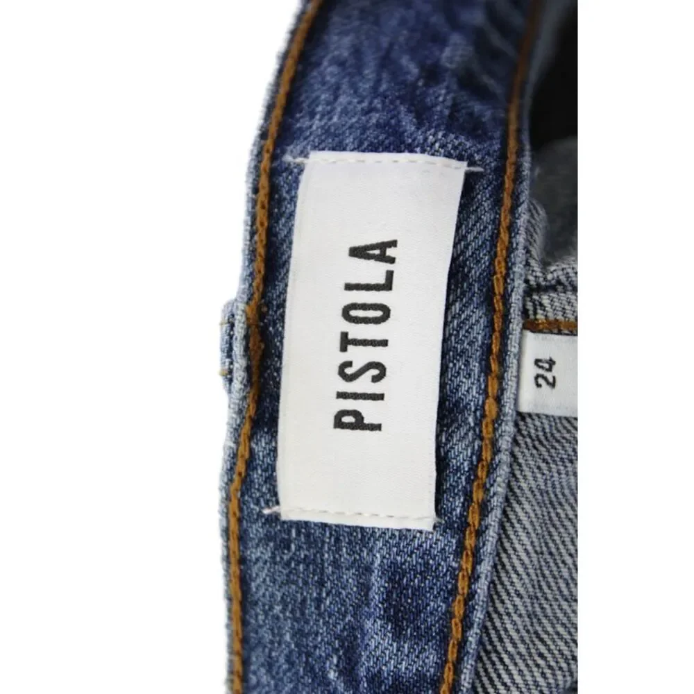 Pistola Womens Zipper Fly Distressed Fringe Denim Shorts Blue Size 24
